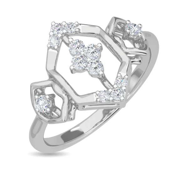 Art Deco-Inspired Gold Lab Diamond Engagement Ring - Image 4
