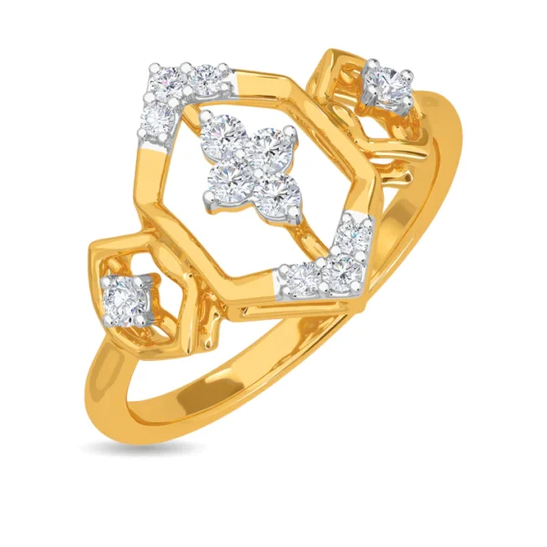 Art Deco-Inspired Gold Lab Diamond Engagement Ring