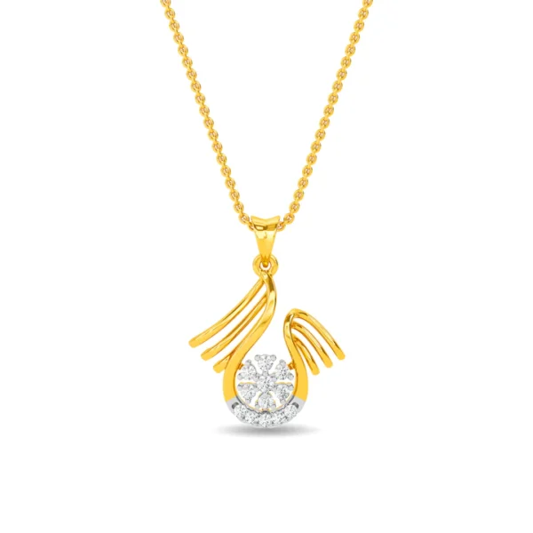 Bird Wings Gold Lab Diamond Pendant