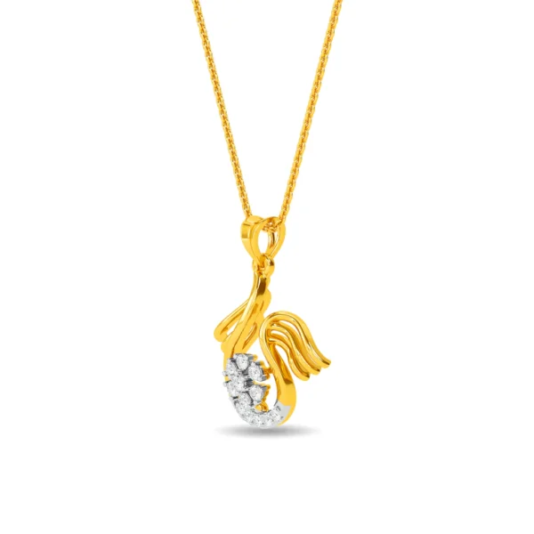 Bird Wings Gold Lab Diamond Pendant - Image 4