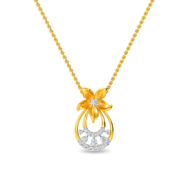Celestial Bloom Gold Lab Diamond Pendant