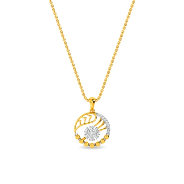 Celestial Sparkle Crescent Gold Lab Diamond Pendant