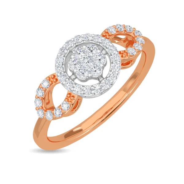 Circular Brilliance Cluster Gold Lab Diamond Ring - Image 5