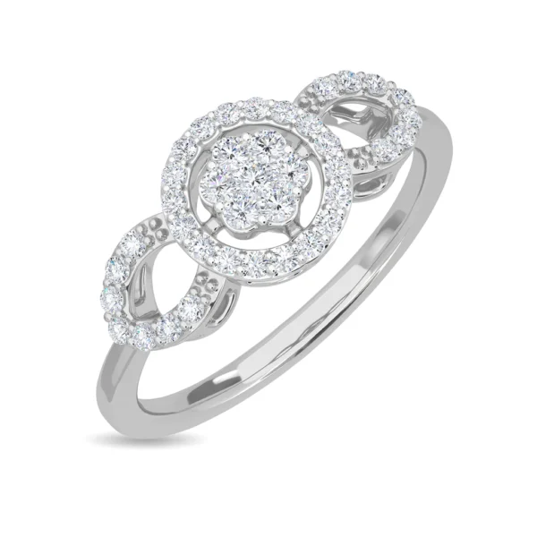 Circular Brilliance Cluster Gold Lab Diamond Ring - Image 4