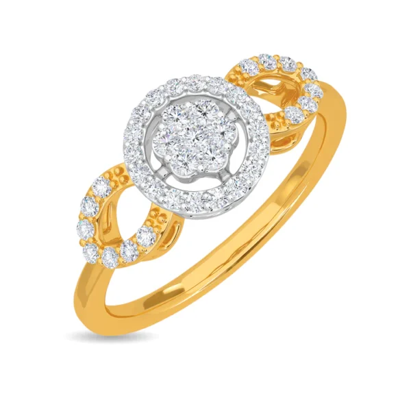 Circular Brilliance Cluster Gold Lab Diamond Ring