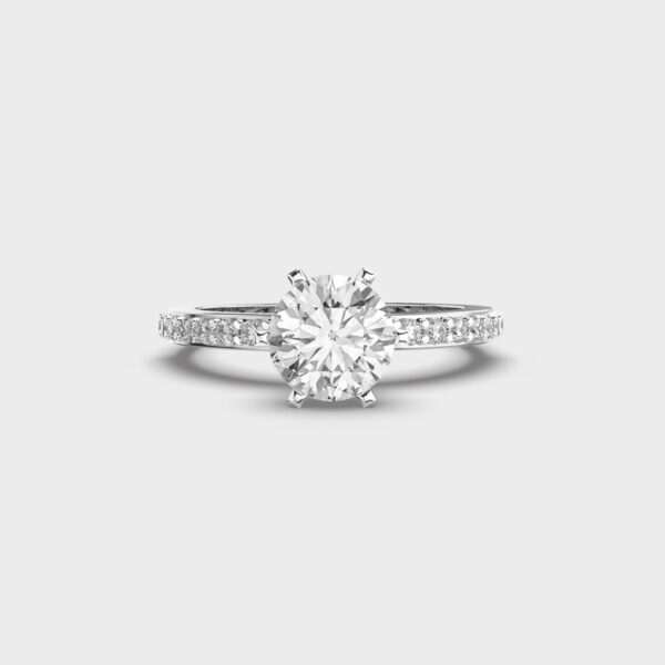 Classic Solitaire Diamond Engagement Ring Band
