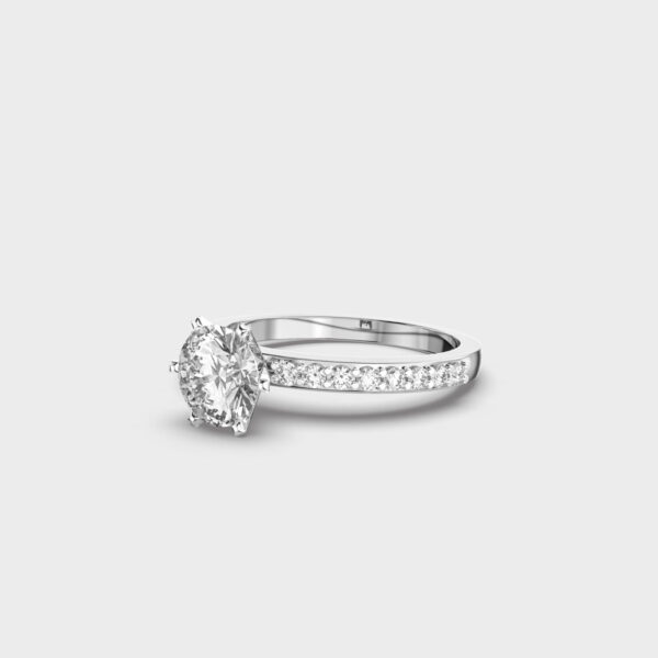 Classic Solitaire Diamond Engagement Ring Band - Image 5