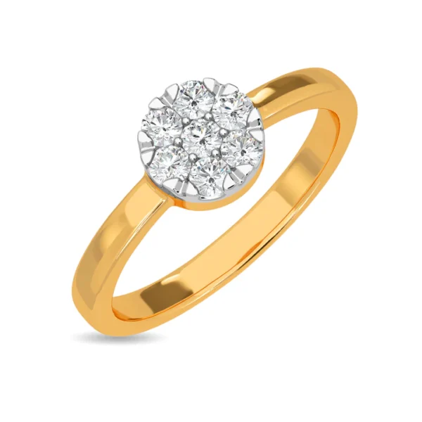 Clustered Brilliance Yellow Gold Multi Lab Diamond Ring