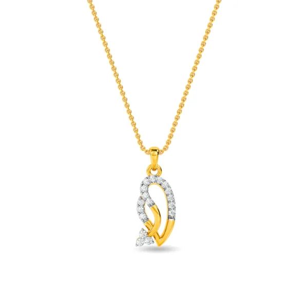 Delicate Gold Twisted Loop Lab Diamonds Pendant