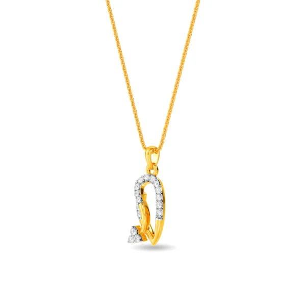 Delicate Gold Twisted Loop Lab Diamonds Pendant - Image 4