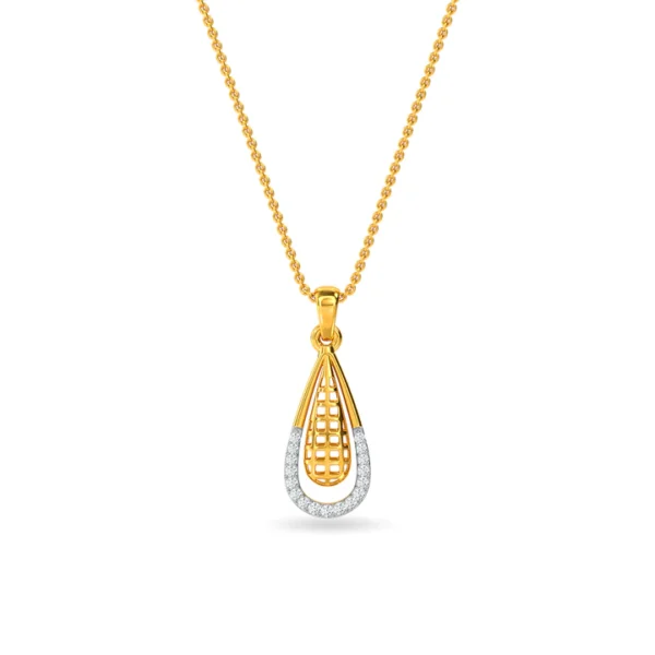 Elegance Drips Gold Lab Diamond Pendant For Women