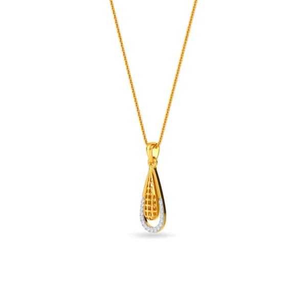 Elegance Drips Gold Lab Diamond Pendant For Women - Image 2