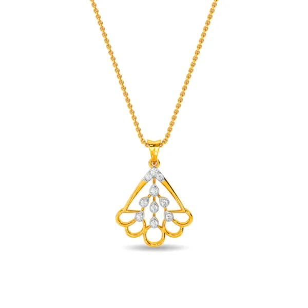 Elegant Tri-Loop Gold Lab Diamonds Pendant