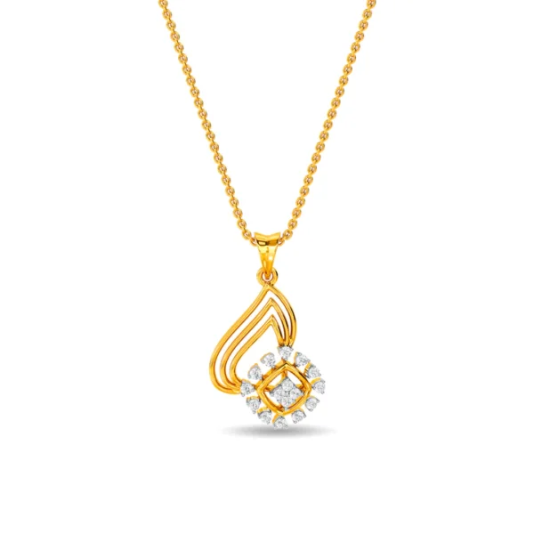 Elegant Whimsy Dazzling Dance of Gold Lab Diamonds Pendant