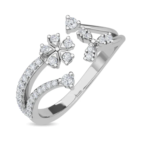 Floral Brilliance Diamond Gold Engagement Ring - Image 3