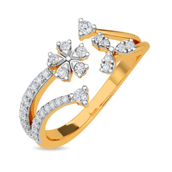 Floral Brilliance Diamond Gold Engagement Ring