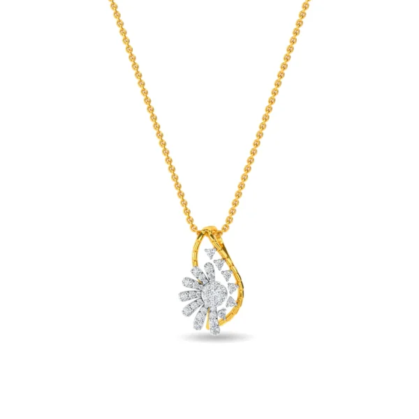 Floral Natures Elegance Gold Lab Diamond Pendant for Her