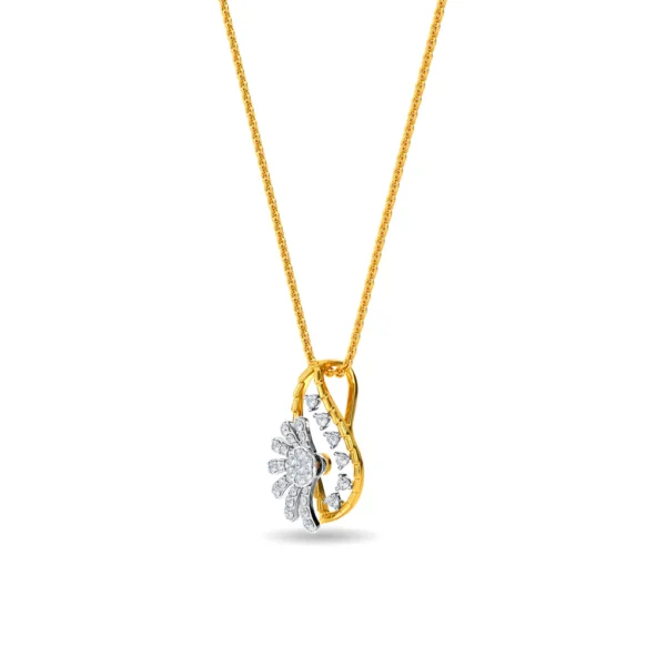 Floral Natures Elegance Gold Lab Diamond Pendant for Her - Image 4