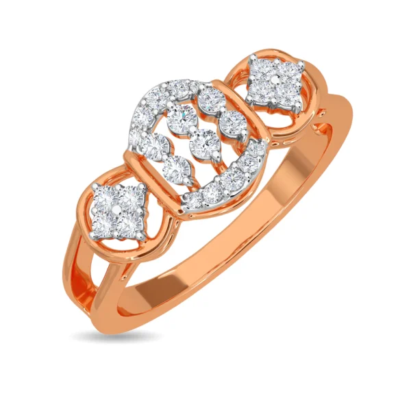 Geometric Elegance Lab Diamond Pave Ring in Yellow Gold - Image 5