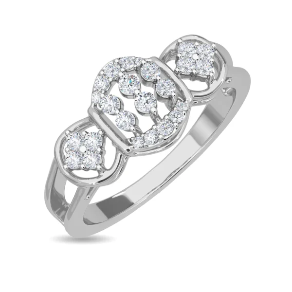 Geometric Elegance Lab Diamond Pave Ring in Yellow Gold - Image 4