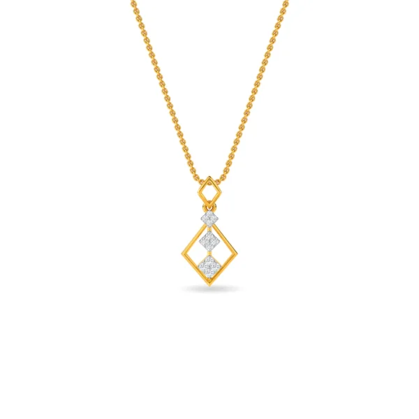 Geometric Glam Pave Lab Diamond Pendant for the Modern Woman