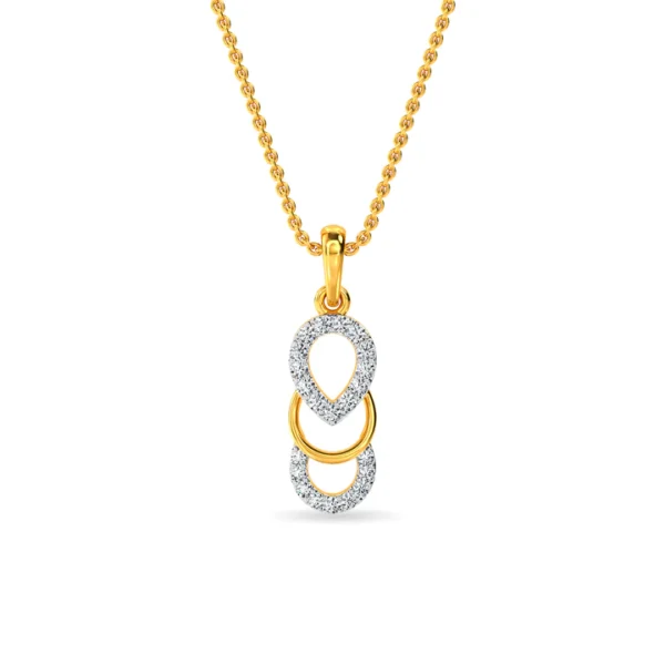 Gold Circles Loop Adorned With Lab Diamonds Pendant