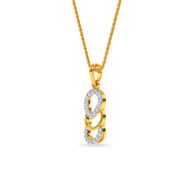 Gold Circles Loop Adorned With Lab Diamonds Pendant - Image 3