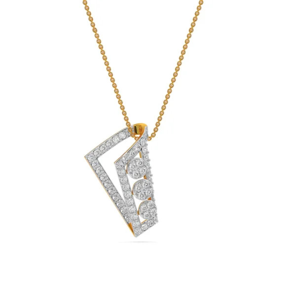 Gold Classic Triangular Lab Diamonds Pendant