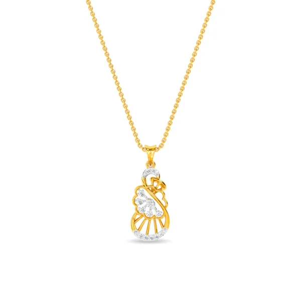 Gold Lab Diamond Elegance in Abstraction Pendant