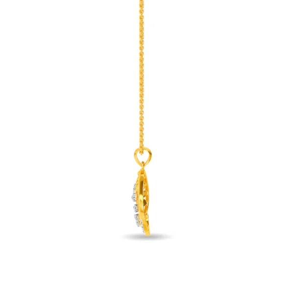 Gold Lab Diamond Filigree Teardrop Pendant For Women - Image 3