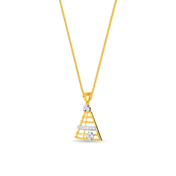 Gold Lab Diamond Geometric Elegance Pyramid Pendant - Image 3