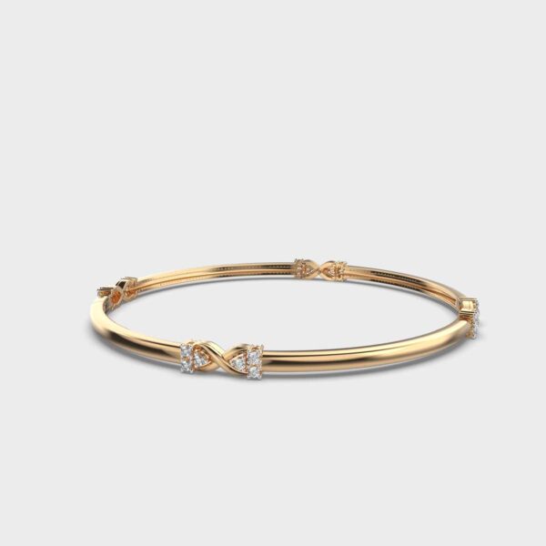 Gold Diamond Infinity Love and Light Bangle - Image 3