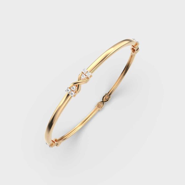 Gold Diamond Infinity Love and Light Bangle