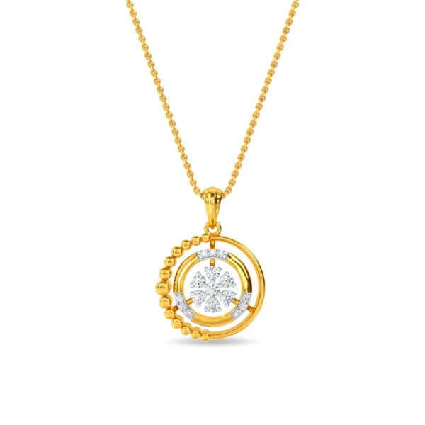 Gold Lab Diamond Luminous Snowflake Cluster Pendant