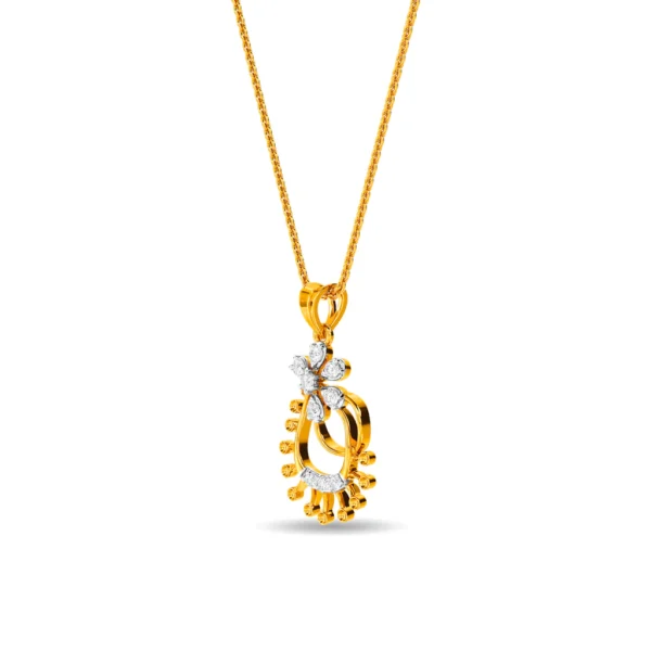 Gold Lab Diamond Radiant Abstract Figure Pendant - Image 4