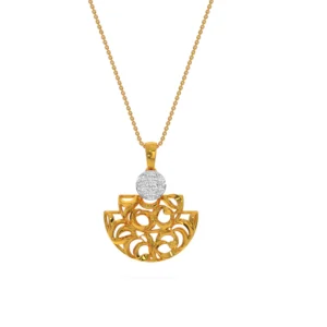 Gold Lab Diamond Radiant Lotus Blossom Pendant