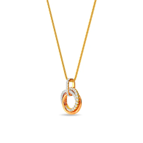 Gold Lab Diamond Sparkling Halo Pendant - Image 3