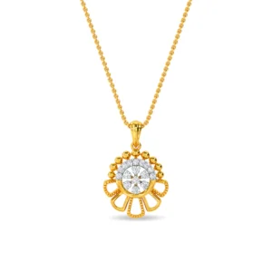 Gold Lab Diamond Sunburst Elegance Pendant