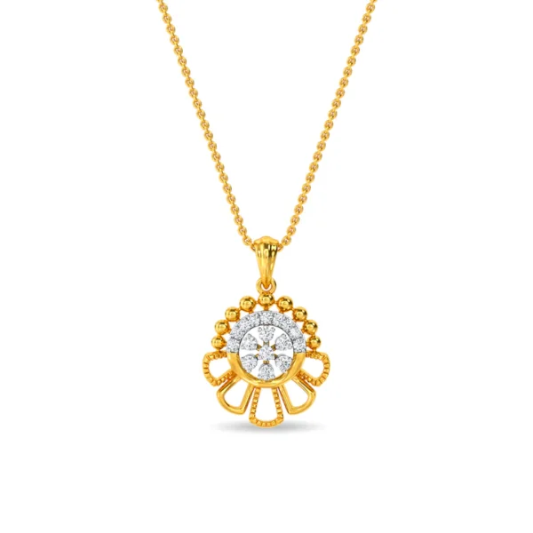 Gold Lab Diamond Sunburst Elegance Pendant