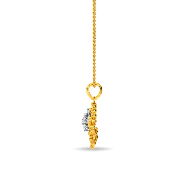Gold Lab Diamond Sunburst Elegance Pendant - Image 3