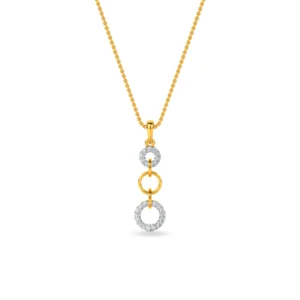 Gold Lab Diamond Triple Circle Elegance Pendant