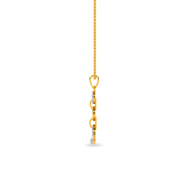 Gold Lab Diamond Triple Circle Elegance Pendant - Image 2
