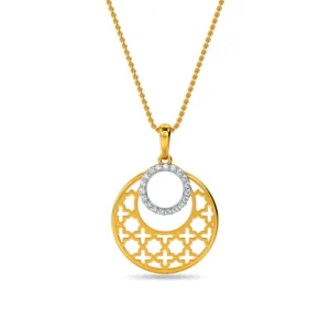 Gold Lab Diamonds Celestial Moon Pendant