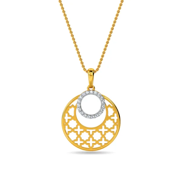 Gold Lab Diamonds Celestial Moon Pendant
