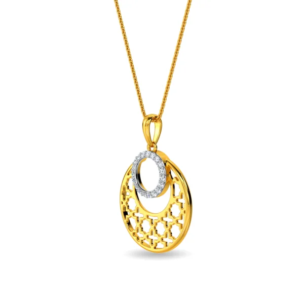 Gold Lab Diamonds Celestial Moon Pendant - Image 3
