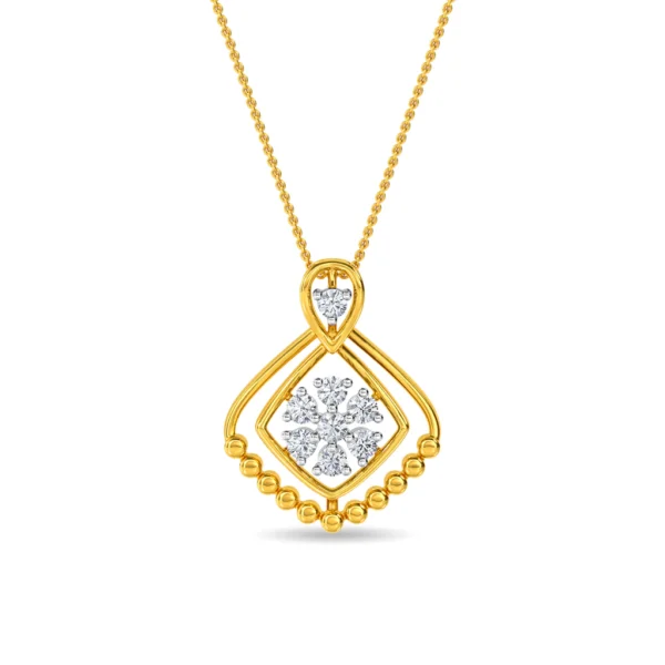 Gold Elegance Redefined Geometric Splendor Lab Diamond Pendant