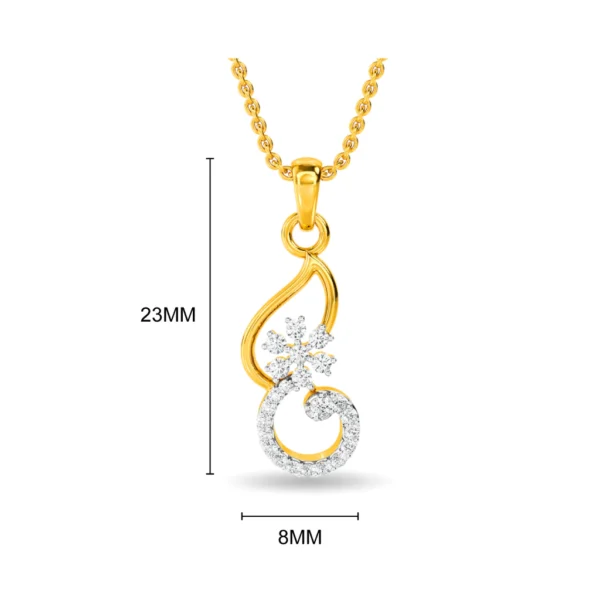 Gold Eternal Sparkle Lab Diamond Pendant for Gift Her - Image 2
