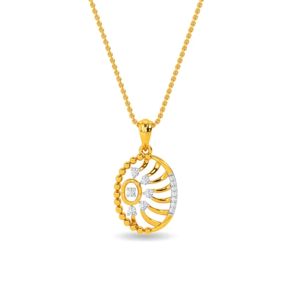 Gold Lunar Elegance Lab Diamond Pendant for Her