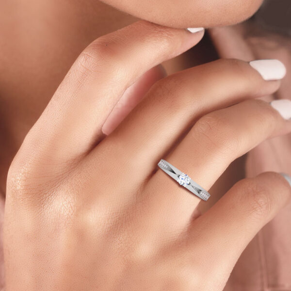 14KT Gold Meridian Solitaire Lab Diamond Ring - Image 2