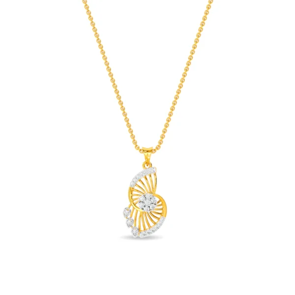 Gold Radiant Sunbeam Lab Diamond Pendant